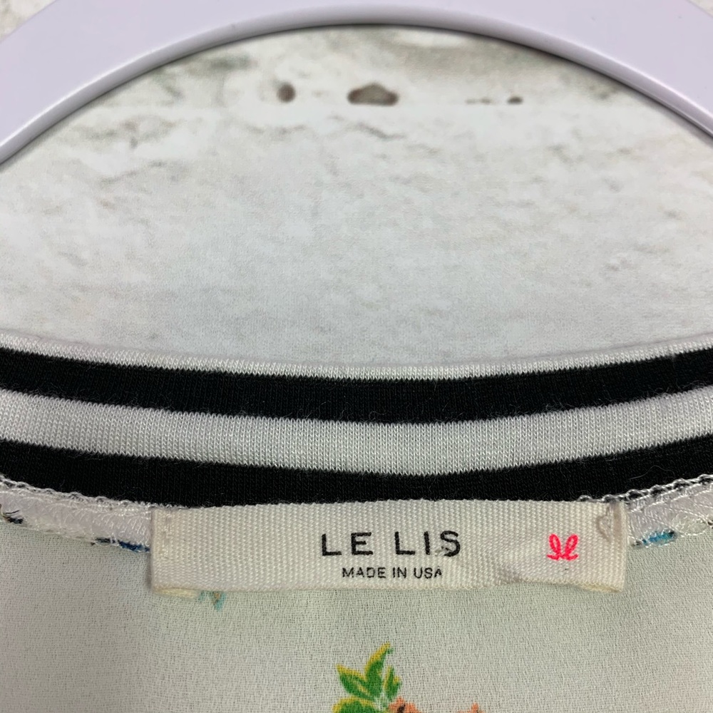 Le Lis Bird Exotic Semi Sheer Striped Sleeve Top S - Picture 5 of 6